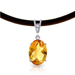 14K White Gold 7.55ct Citrine & Diamond Necklace