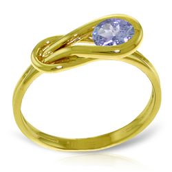 14K YELLOW GOLD 0.65ct NATURAL TANZANITE RING