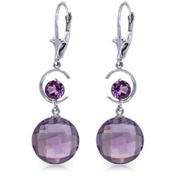 14k White Gold 11.60ct Amethyst Earrings