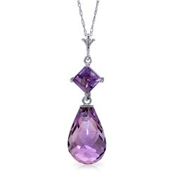 14k White Gold Amethyst Necklace