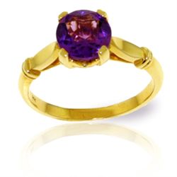 14k Yellow Gold 1.15ct Amethyst Solitaire Ring