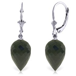 14k WG 24.50ct Black Spinel Briolette Earrings