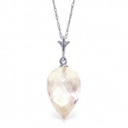 14k WG 11.25ct White Topaz Briolette Necklace