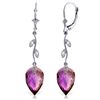 Image 1 : 14k Gold Elegant Amethyst Earrings with Diamonds