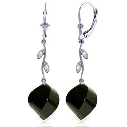 14K White Gold 31.00ct Emerald & Diaomnd Earring