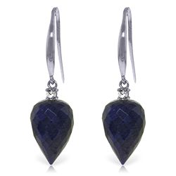 14k WG 25.80ct Sapphire & Diamond Earrings