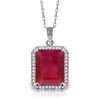 Image 1 : 14k Solid Gold 7.25ct Ruby & Diamond Necklace