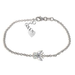 0.6ct 14k White Gold Butterfly Bracelet Aquamarine