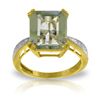 Image 1 : 14K DIAMOND & 5.60ct OCTAGON GREEN AMETHYST RING
