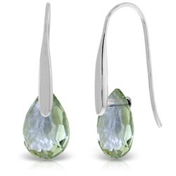 14K White Gold 6.0ct Amethyst Fish Hook Earring