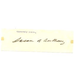 Susan B. Anthony Signed Cut