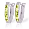 Image 1 : 14K White Gold 1.0ct Princess Cut Peridot Huggie Earring