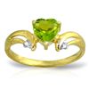 Image 1 : 14k Gold 1.25ct Peridot Heart Ring