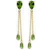 Image 1 : 14K YG 3.50ct & 4.00ct PERIDOTS CHANDELIER EARRING