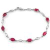 Image 1 : 14k WG 4.20ct Ruby with 0.01ct Diamond Tennis Bracelet