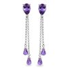 Image 1 : 14K WG 3.50ct & 4.00ct AMETHYST CHANDELIER EARRING