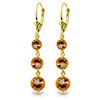 Image 1 : 14K YG 3.90ct,2.1ct & 1.2ct CITRINE CHANDELIER EARRING