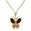 Image 1 : 14K YG 0.40ct GARNET & 0.20ct CITRINE NECKLACE