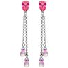 Image 1 : 14K W. GOLD 2.00ct PINK TOPAZ CHANDELIER EARRING