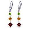 Image 1 : 14k WG 1.0ct Peridot,1.50ct Citrine &2.30ct Garnet Earring