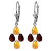Image 1 : 14K White Gold 1.95ct Garnet & 1.95ct Citrine Earring