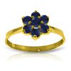Image 1 : 14k 1.80gr Solid Gold Sapphire Flower Ring