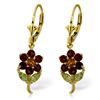 Image 1 : 14k Solid Gold Citrine, Peridot & Garnet Earrings