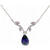 Image 1 : 1.50ct Sapphire with Diamond Necklace in 14k WG