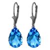 Image 1 : 14K WG 13.00ct PEAR BLUE TOPAZ LEVERBACK EARRING