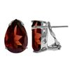 Image 1 : 14k 10.0ct Garnet Teardrop French Clip Earrings