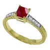 Image 1 : 0.50ct Ruby Engagement Ring w/ Diamonds in 14k YG