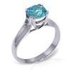 Image 1 : 14K WHITE GOLD 1.10ct BLUE TOPAZ SOLITAIRE RING