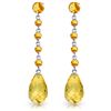 Image 1 : 14k Solid Gold Citrine Drop Dangle Earrings