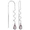Image 1 : 14k 3.30ct Amethyst Twist Threaded Earrings