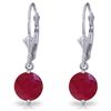 Image 1 : 14k White Gold 4.0ct Ruby Dangle Earrings