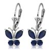 Image 1 : 14k White Gold Sapphire Butterfly Earrings