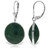 Image 1 : 14K White Gold 46.0ct  ROUND Emerald EARRING