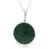 Image 1 : 14K White Gold NECKLACE WITH 23.0ct ROUND Emerald
