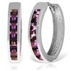 Image 1 : 14K White Gold 1.20ct Amethyst Huggie Earring