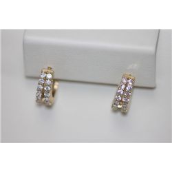 14K GOLD PLATED CZ SMALL EARRINGS
