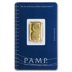 5 gram Pamp Suisse Gold Bar .9999 Fine (In Assay)