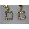 Image 1 : 14K GOLD PLATED AND CZ SQUARE CUT EARRINGS