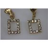 Image 2 : 14K GOLD PLATED AND CZ SQUARE CUT EARRINGS