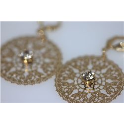 14K GOLD PLATED CZ CLEAR EARRINGS