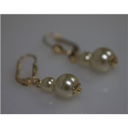 14K GOLD PLATED PEARL EARRINGS