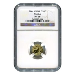 Certified Twentieth Chinese Gold Panda 20 Yuan MS69 NGC