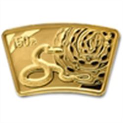 Year of the Snake 1/3 oz Gold & 1 oz Silver Fan w/Box &