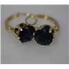 Image 1 : 14K GOLD PLATED CZ DARK BLUE EARRINGS