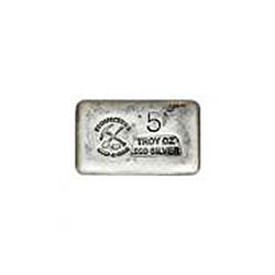 Prospectors Gold And Gems Silver Bar 5 Ounce .999 Fine