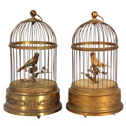 2 French Singing Birdcage Automatons